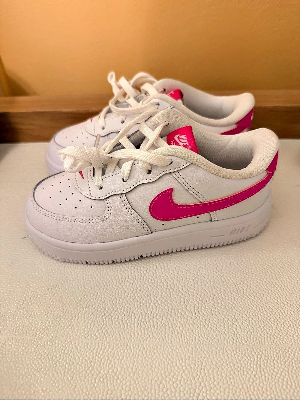 NEW - Nike Air Force 1 Low Toddler Sneakers White & Pink